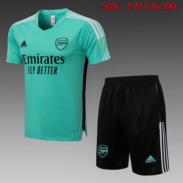 Trainingsshirt Arsenal Komplett Set 2022 Grün Schwarz